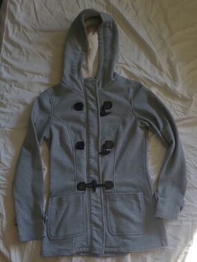 Doublju Gray Hooded Toggle Trench Coat